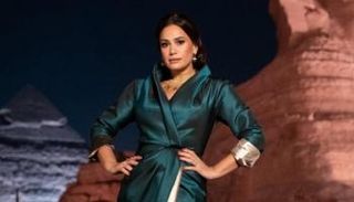 هند صبري في حفل موكب المومياوات الملكية