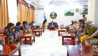  استقبال القائم برئيس المجلس الانتقالي الجنوبي للأسرى في عدن