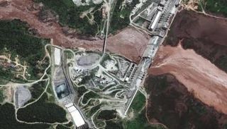 صورة بالأقمار الصناعية لسد النهضة قبل عدة شهور