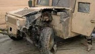 أضرار في مركبة عسكرية عراقية جراء تفجير سابق