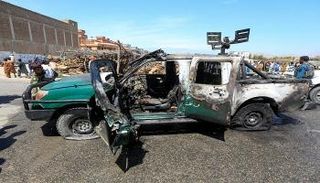 سيارة شرطة تعرضت لهجوم في أفغانستان