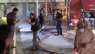 أثار الحريق داخل المستشفى