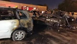 جانب من آثار الدمار التي تخلفه صواريخ الكاتيوشا بالعراق