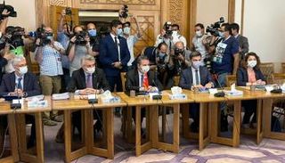 الوفد التركي خلال جولة المباحثات بالقاهرة