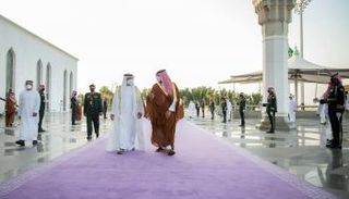 السجاد البنفسجي كان حاضرا في استقبال الشيخ محمد بن زايد