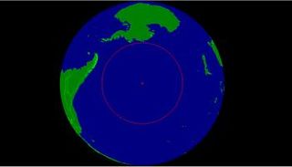 خريطة توضح موقع مقبرة المركبات الفضائية