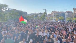 جانب من مسيرة سخنين في ذكرى النكبة