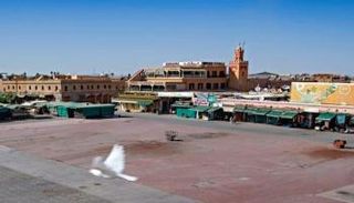 ساحة جامع الفنا الشهير أشهر معالم مدينة مراكش - أ ف ب