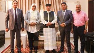 جانب من استقبال عقيلة صالح لأعضاء الأعلى للدولة لفرز المرشحين للمناصب السيادية