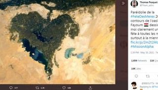 الصورة التي أرسلها بيسكيه لمدينة الفيوم من الفضاء