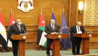 اجتماع سابق لوزراء خارجية مصر وفرنسا والأردن