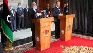  عقيلة صالح ونظيره المغربي حبيب المالكي