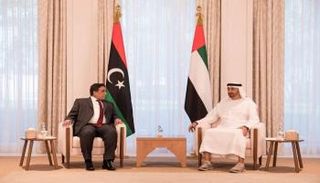 الشيخ محمد بن زايد آل نهيان ومحمد المنفي