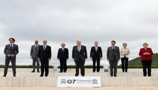 أعضاء مجموعة السبع قبل بدء انطلاق القمة
