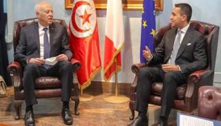 قيس سعيد في روما مع وزير الخارجية الإيطالي