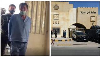 باسم عوض الله توجه إلى قاعة المحكمة وهو يرتدي البدلة الزرقاء