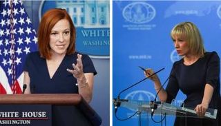 متحدثة الخارجية الروسية (يمين) والناطقة باسم البيت الأبيض