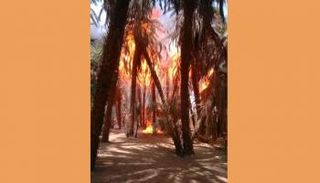 الحريق قبل السيطرة عليه