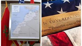 وثيقة استقلال أمريكا وخريطة المغرب بصحرائها