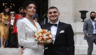 فيراتي نجم منتخب إيطاليا وزوجته الجديدة