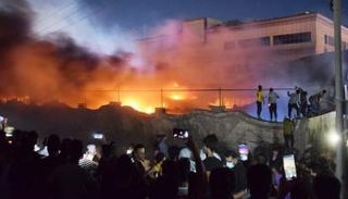 جانب من الحريق الذي اندلع في مستشفى الناصرية بالعراق- أرشيفية