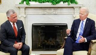 الرئيس الأمريكي جو بايدن خلال لقاء العاهل الأردني الملك عبدالله الثاني