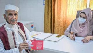 أحد مراكز التطعيم بلقاح كورونا في ليبيا 