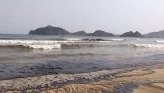 بقع الزيت الكبيرة تسربت إلى شواطئ عدن