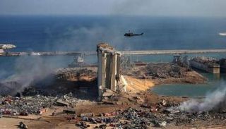 موقع انفجار مرفأ بيروت - أرشيفية