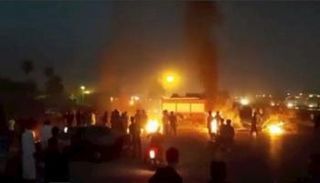 جانب من المظاهرات في خوزستان الإيرانية
