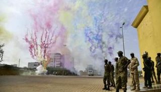 جانب من العرض العسكري خلال الحفل