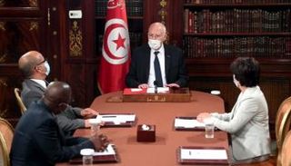 جانب من لقاء الرئيس التونسي وقيادات القضاء