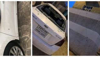 آثار القصف الصاروخي على محيط السفارة الأمريكية
