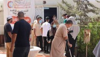 أحد مراكز التطعيم بلقاح كورونا في ليبيا (أرشيفية)