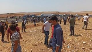 جانب من وقفة المزارعين الأتراك