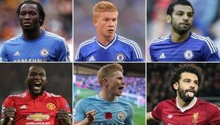 محمد صلاح وكيفن دي بروين وروميلو لوكاكو