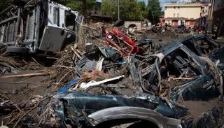 جانب من مظاهر الدمار الذي خلفته السيول في تركيا