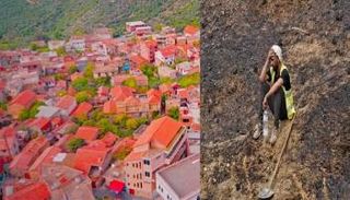 مواطن جزائري يجلس مصدوما من حال مدينته بعد إخماد الحرائق