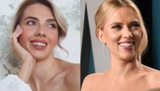 الممثلة الأمريكية سكارليت جوهانسون وشبيهتها