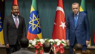 أردوغان وآبي أحمد خلال المؤتمر الصحفي