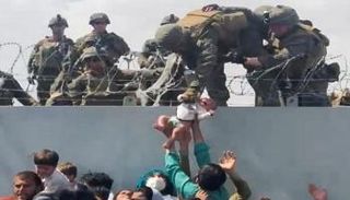 لحظة التقاط مشاة البحرية للرضيع الأفغاني