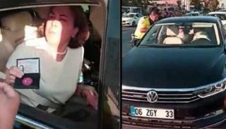 النائبة البرلمانية أثناء توقيفها وتهجمها على الشرطة