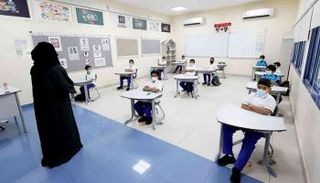 أحد الفصول الدراسيةف في الإمارات خلال الجائحة