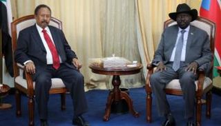 سلفاكير يستقبل حمدوك في جوبا