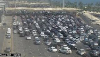 زحام فوق جسر الملك فهد في السعودية