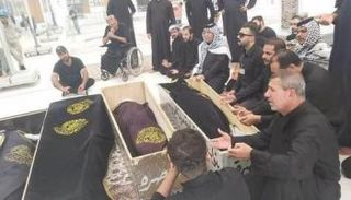 جثمان الأشقاء الـ4 خلال تشييع الجنازة