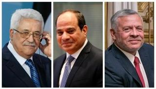 العاهل الأردني والرئيسان المصري والفلسطيني