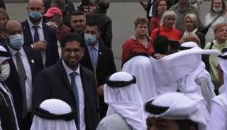 الدكتور محمد أحمد الجابر السفير الإماراتي لدى روسيا خلال افتتاح الفعاليات