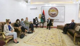  عقيلة صالح خلال لقائه بالمبعوث الأممي (البرلمان الليبي)