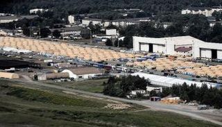 خيام اللاجئين في قاعدة رامشتاين الجوية بألمانيا